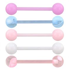 PRICES MAY VARY. STYLE: 5PCS 14G Different Colors Acrylic Tongue Rings. GAUGE: Bar Thickness: 14g(1.6mm), Bar Length: 16mm, Ball Size: 6mm MATERIALS: Soft and Friendly Acrylic Materials, Light Weight and Comfortable to Wear WEARING: Dainty Color Design, Give you More Charming Look on Different Occasion Wearing. OUR CUSTOMER SERVICE PROMISE: We pride ourselves on the quality of our products and amazing customer service. If you have any issues at all, we are available around the clock to answer an Tounge Bars Piercing Jewelry, Pink Tongue Piercing, Tongue Bars, Tongue Piercing Jewelry, Barbell Piercing, Tongue Piercing, Dangle Belly Rings, Tongue Rings, Fake Piercing