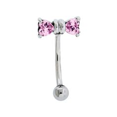 Shop eyebrow jewelry and more at PiercedOwl.com Pink Eyebrow Piercing, Unique Eyebrow Jewelry, Crystal Gauges, Curved Eyebrows, Eyebrow Jewelry, Tragus Daith, Pregnancy Belly Rings, Fake Nose Rings, Fake Nose