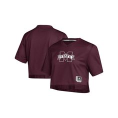 Your tailgate aesthetic is about to get a major boost with this Mississippi State Bulldogs cropped jersey from adidas. Constructed with Primegreen fabric technology for a clean, sporty feel, this jersey features a crop top design to go along with classic Mississippi State Bulldogs graphics and colors. This piece of gear allows you to focus on both your fandom and your style all in one.Your tailgate aesthetic is about to get a major boost with this Mississippi State Bulldogs cropped jersey from a Breathable Collegiate Tops For College, Breathable Tops For Game Day In Sports Season, Breathable Tops For Game Day, Collegiate Breathable Streetwear Tops, Sporty University Red Tops For Streetwear, Collegiate Style Breathable Tops For Sports Season, University Red Sportswear Tops For Sports Season, Adidas Logo Cotton Top For Sports Events, Sporty Adidas Logo Top For Sports