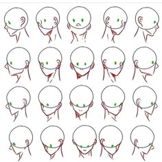 how to draw an alien head with different facial expressions and hairline shapes for kids