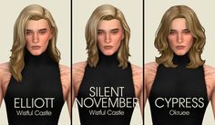 three different views of the same woman's neck and shoulder, with text that reads silent november cyberss