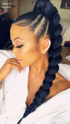 Braided Ponytails, Halo Braids, Black Ponytail, Fishtail Braid Hairstyles, Weave Ponytail Hairstyles, Sleek Ponytail Hairstyles, Weave Ponytail, Black Ponytail Hairstyles, Twist Braid