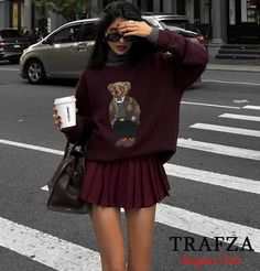 TRAFZA Women Classic Pleated Skirt Solid Wide-Pleated Skirt with Shorts New Spring Summer Fashion Vetements Shoes, Burgundy Outfit, Bear Embroidery, Walking Down The Street, Black Party Dresses, Elegant Outfits, Christmas Outfits, Autumn Outfits, Fall Fits