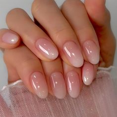 PRICES MAY VARY. 【Beautiful Design 】Our short press on nails almond are pink white gradient design.The surface of the oval fake nails is glossy and thick, making it very comfortable to touch and irresistible 【Quality Material】 These pink white acrylic fake nails are made of quality acrylic material, non-toxic and mild to your nails and skin, durable and not easy to be scratched, will give you a nice manicure experience. 【Package content】pink white press on nails short have 24 Pcs fake nails, includes 12 different sizes, 24 pieces of jelly glue, 1 mini nail file,1 small wooden stick.The nail set will allow you to complete a pleasant manicure journey. 【Perfect Gift】You can give this short Ombre designed nail to your girlfriend, woman, or wife. Its effect is comparable to a nail salon. 【Used Classic Short Almond Nails, Glossy Natural Nails, Cute Everyday Nail Designs, Jelly Nail Ombre, Nude Clean Nails, Almond Short Pink Nails, Cute Short Acrylics, Almond Shaped Jelly Nails, Cute Blush Nails