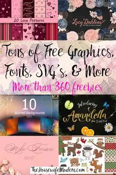 the top ten free graphics, font and more than 350 freebies for valentine's day