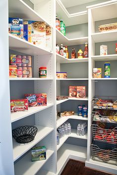 the pantry is clean and ready for us to use