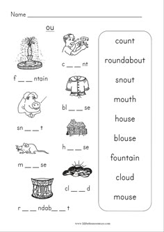 worksheet for beginning and ending sounds with pictures to help students learn how to read