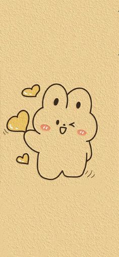 a drawing of a teddy bear with hearts on it's chest and eyes closed