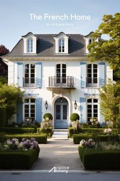 the french home by all space story is featured in an article about how to decorate with blue shutters