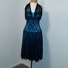 Beautiful Fun Strapless Dress With Sheer Material To Give You Just Enough Coverage. No Snaps Or Button Closures To Worry About, This Dress Just Slips On. Nwt. 29" From Back Of Dress To Bottom. Dress Has Lining With Tulle Edge Underneath Body Of Dress. Dress Is Actually Three Layers... Lining, Body, Sheer Over Skirt (Last Three Pix) Size Large, I Think Juniors Though. Black And Teal. Smoke Free Home Over Skirt, Random Aesthetic, Aesthetic Board, Sheer Material, Heart Soul, Strapless Dress, Colorful Dresses, Prom, Womens Dresses