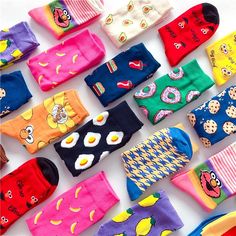 Avocado Food, Cartoon Banana, Socks Aesthetic, Velvet Socks, Japanese Harajuku