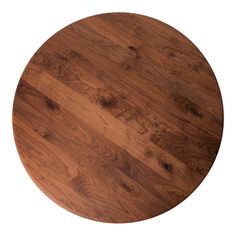 a round wooden table top on a white background