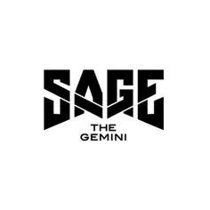 the logo for sage's new music album, the gemini is shown in black and white