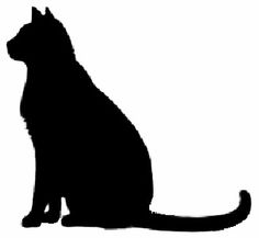 the silhouette of a cat is shown against a white background