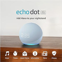 the echo dot is sitting on top of a table