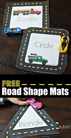 the road shape mats are made with construction paper