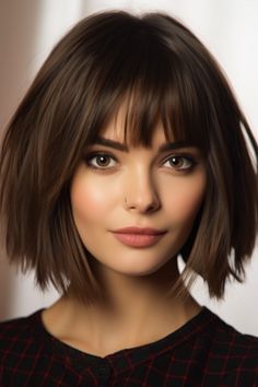 Trendy bob hairstyle ideas | hairstyle tutorial ideas Bob Hairstyle With A Fringe, Shattered Bob With Bangs, Bubble Bob Haircut 2024, Bubble Bob Haircut, Medium Bob With Fringe, Textured Bob With Fringe, Short Bob Hairstyles With Fringe, Layered Bob With Fringe, Textured Bob With Bangs