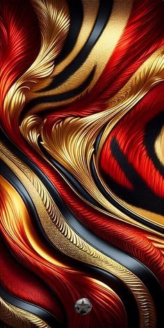 an abstract background with gold, red and black lines on the bottom half of it