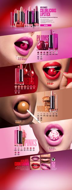 Covergirl Lipstick, Lipstick Ad, Cosmetics Advertising, Lipstick For Fair Skin, Cosmetic Creative, Cover Girl Makeup, Makeup Ads, Lipstick Designs