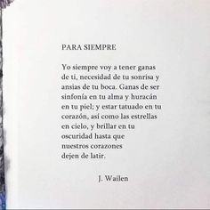 an open book with the words para sempre written in spanish