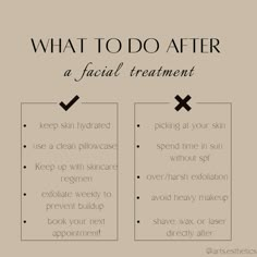 what to do after a facial treatment