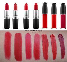 If you are planning to splurge on a MAC Red lipstick,read our list of 7 best MAC red lipsticks for fair, olive & Indian skin tones with comparative swatches Purple Pink Lipstick, Lipstick Color Names, Lipstick Dark Red, Red Liquid Lipstick, Lip Sticks