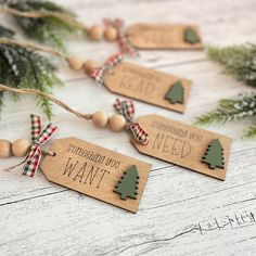 Something You Wear Want Need Read Christmas Tags | Set Of 4 – Wintuck Home Door Tags Wooden Diy Christmas, Christmas Tag Ornaments Diy, Wood Gift Tags Christmas, Wooden Gift Tag Ideas, Wood Gift Tags Diy, Wooden Gift Tags Christmas, Wood Tags Ideas, Wooden Tags Ideas Diy, Cricut Christmas Gift Tags