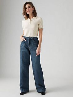 We took an oversized baggy cut, a wider straight leg and an adjustable rise and rolled it into these XL Straight Pants. Then, we topped it off with a removable tie waistband for added versatility. Easy, baggy pants Cut with an oversized fit Can be cinched at the waist for a higher rise With a removable tie waistband Made with classic, non-stretch denim For this fit, we recommend sizing up in length Ribcage Jeans, Relaxed Jeans, Chino Jeans, Loose Jeans, Baggy Pants, Tapered Jeans, Short Shirts, Outerwear Sweater, Slim Jeans