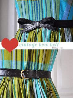 there is a dress with a belt on the front and bottom, which has a red heart in the middle