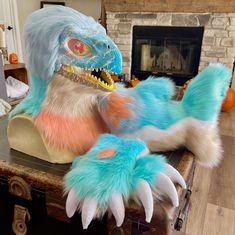 Comes with: - Head - Hand claws (mitten style, lined) - Shark tail (elastic belt loops) - perler headshot badge  Details:  - This raptor includes experimental features of details and paint, built on a 24 inch mannequin, but best fit for 21-22. Can fit larger but fitting could be snug or something to adjust! There is an elastic strap inside the head, but depending on the user it may be best to remove if not desired. Jaw moves but with glue close to hinges it can be occasionally stiff.  - All furs used are howl and big Z fabrics luxury shag!  Claw paws are lined but not cuffed. Mitten style fit for all hands. Tail is my chibi shark pattern with a great bounce when walking. Two elastic straps for wearing on a belt.  Paint can still chip from mask, sealant is applied to assist with longevity Fursuit Head Pattern, Dino Mask Fursuit, Hand Claws, Raptor Mask, Shark Tail, Big Z Fabric, Dinosaur Mask, Fursuit Head, Ocean Reef