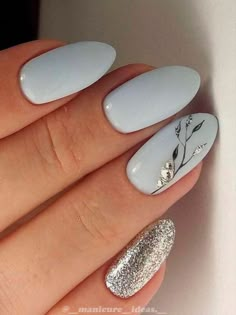 Grey Nail Art, Grey Nail Designs, Fall Acrylic Nails, Gray Nails, White Nail Designs, Best Nail Art Designs, Super Nails, Trendy Nail Design