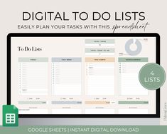 the digital to do list is displayed on a computer screen with an icon above it