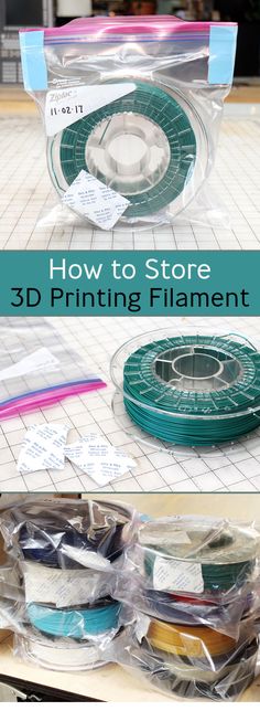 the instructions for how to store 3d printing filament in plastic bags and packaging