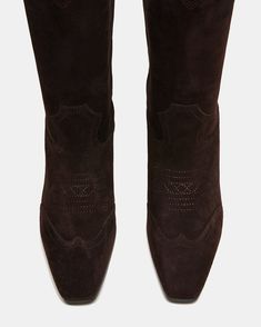 DOLLIE Brown Suede Western Boot | Women's Boots – Steve Madden Western Boots Women, Western Boot, Brown Suede, Western Boots, Women's Boots, Stylish Design, Steve Madden, Womens Boots, Heel Height