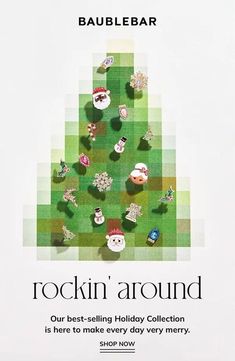 an advertisement for baublebar's rockin'around holiday collection