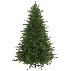 a green christmas tree on a stand