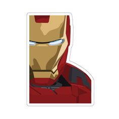 an iron man sticker on a white background