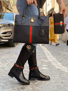 Gucci Baby, Gucci Boots, Shoes Outfit Fashion, Hot Boots, Paris London, Gucci Fashion, Louis Vuitton Boots, Boot Bag, Handbag Shoes