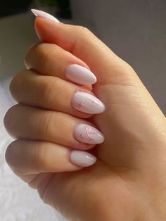 White Almond Nails, Gel X Nail, Bunny Nails, Cute Simple Nails, Nail Time