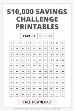 the printable $ 10, 000 savings challenge game