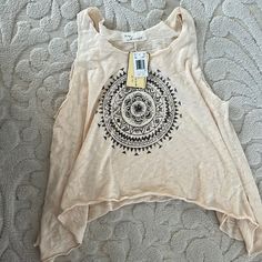 New With Tags Loose Fitting Vintage Havana Tank Printed Tank Top For Spring Festival, Bohemian Beige Tank Top, Beige Bohemian Tank Top For Day Out, Beige Casual Crop Top For Festival, Casual Beige Crop Top For Festival, Vintage Havana, Havana, Vintage Ladies, Loose Fitting