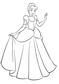 princess aurora from disney's sleeping beauty in her gown coloring page for adults and children