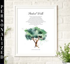 a watercolor painting of a tree with the words thank you all