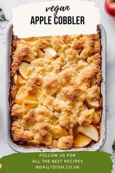 Vegan Apple Cobbler Vegan Apple Crumble Recipe, Vegan Apple Desserts, Vegan Apple Cobbler, Vegan Cake Mix, Vegan Apple Crumble, Cake Mix Cobbler, Apple Crumble Recipe, Apple Cobbler