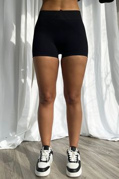 Super stretchy and comfortable spandex boy shorts Slip on closure Size up if in between sizes 92% Nylon 8% Spandex Model is in size SM Height: 5'7" Bust: 32" Waist: 26" Hips: 38" Sporty Boxer Briefs With Elastic Waistband, Sporty High-waisted Boxer Briefs With Built-in Shorts, Basic Activewear With Built-in Shorts, Mid-thigh Length Boxer Briefs With Built-in Shorts, Sporty Boxer Briefs With Built-in Shorts And Short Inseam, Solid Color Shorts With Elastic Waistband And High Stretch, Black Elastic Workout Shorts, Elastic Black Workout Shorts, Casual Boxer Briefs With Built-in Shorts