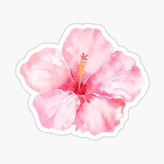 a pink flower sticker on a white background