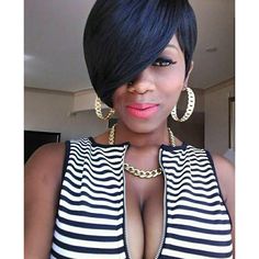 Short Pixie Cut Wigs None Lace Wigs Straight Brazilian Remy Hair Human Hair Wigs | eBay No Lace Wigs, Wigs Side Part, Lace Wigs Straight, Short Pixie Cut Wigs, Pixie Cut Wigs, Bob Braids Hairstyles, Wigs Straight, Hair Silky, Quick Weave Hairstyles