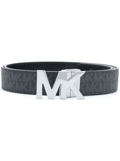 black leather monogram pattern logo-buckle detail adjustable fit buckle fastening Michael Kors Belt, Pattern Logo, Monogram Pattern, Reversible Belt, Belt Black, Buckle Belt, Personal Shopper, Mens Belts, Black Belt