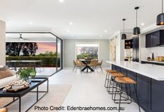 an open concept kitchen and living room area