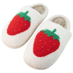 Step into sweetness with our Large Strawberry Wholesale Women's House Slippers, the perfect blend of comfort and style! These adorable slippers feature a single large strawberry on the front, adding a playful and charming touch to your loungewear ensemble. Crafted with soft and plush materials, they offer luxurious comfort for all-day wear. Our mini strawberry print has been a top seller for years, and this upgraded version is sure to be a hit with your customers. Whether you're relaxing at home Cute Soft Slippers For Loungewear, Casual White Slippers For Home, White Casual Slippers, Casual White Home Slippers, Cute Round Toe Slippers For Loungewear, White Casual Slippers For Lounging, Casual White Slippers For Lounging, Casual White Lounging Slippers, Casual Super Soft Slippers For Loungewear